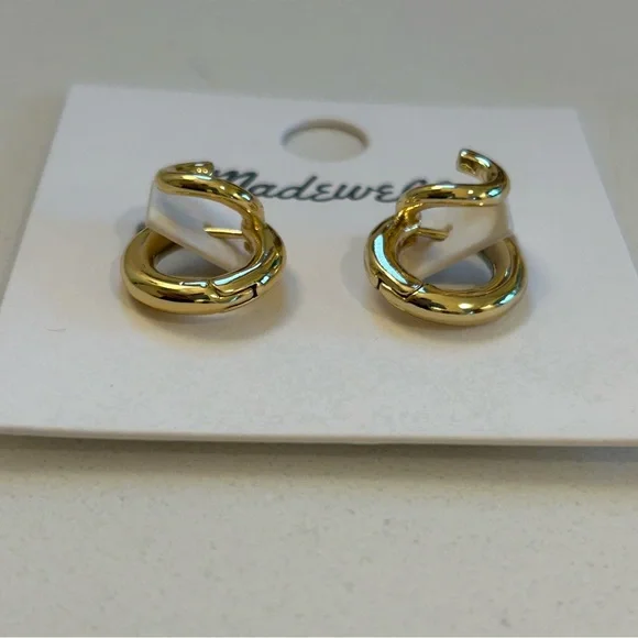 NWT Madewell Gold Hoop Earrings - Picture 2 of 3
